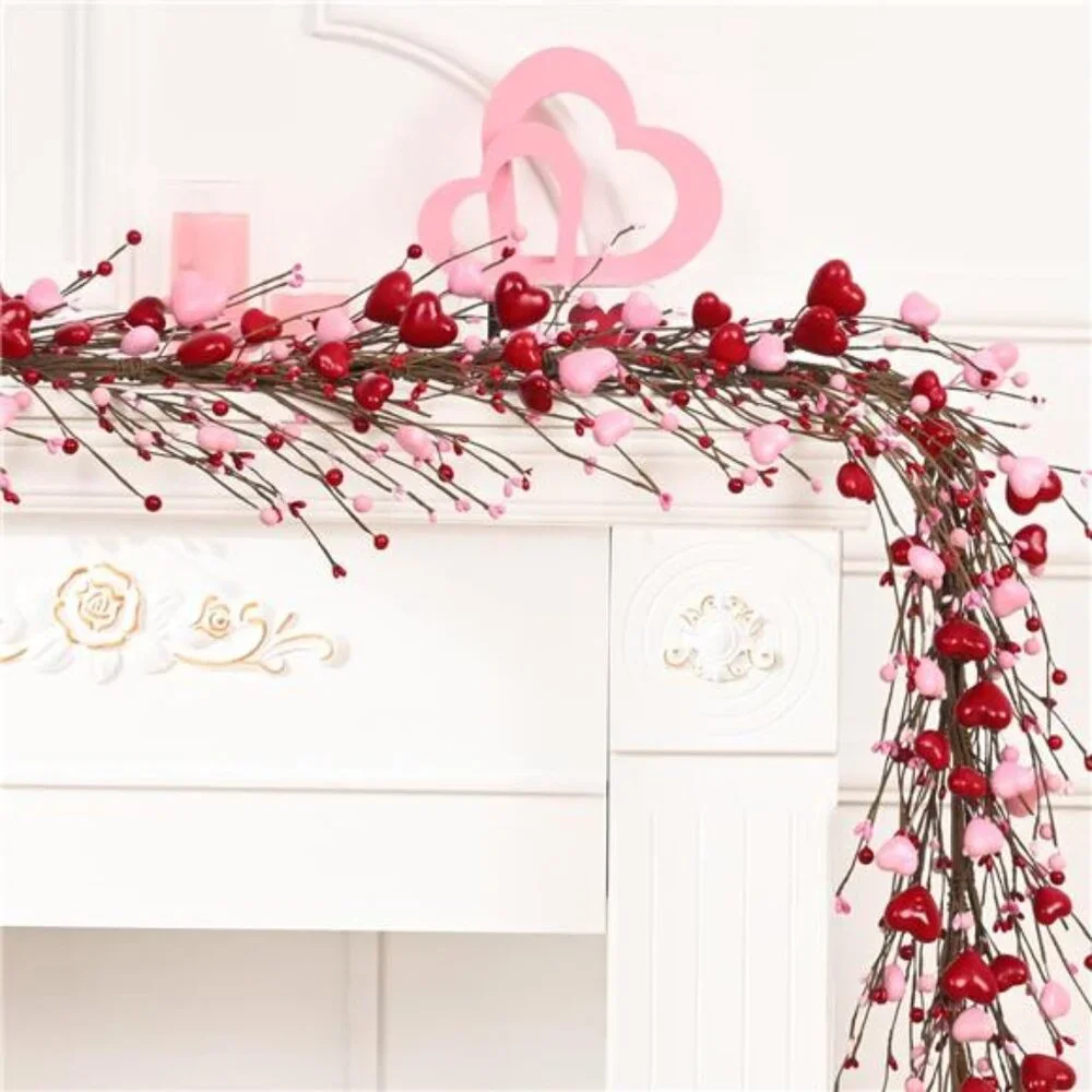Valentine's Day Decor, 6 Ft Valentine's Day Garland for Mantel, Valentines Day